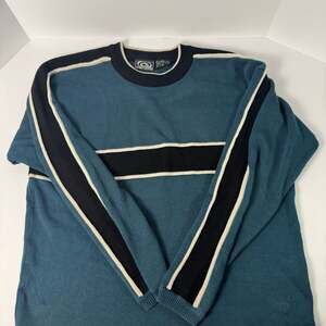 Vintage 90s Gotcha Striped Surf Knit Sweater Large  Y2K Grunge Retro